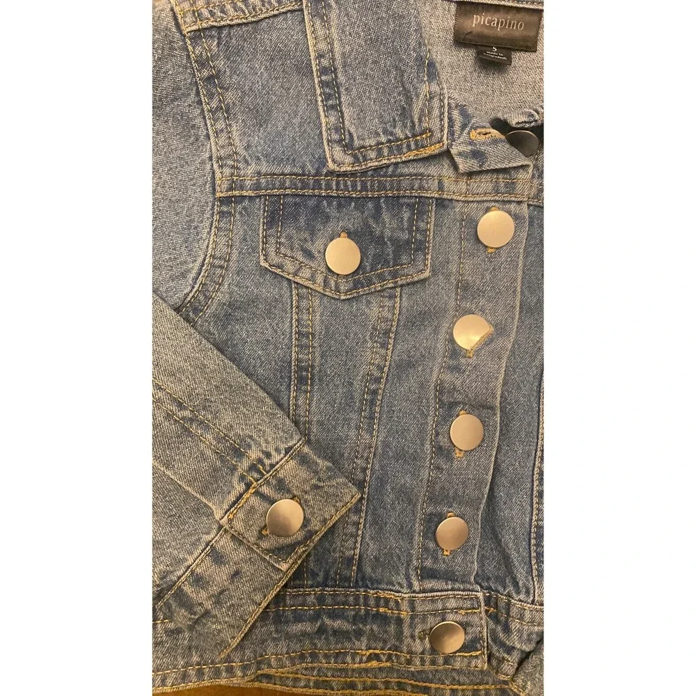 Picapino Youth Denim Jacket Button‎ Up Size 5 Light Wash Lightweight